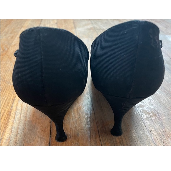 Vintage 1960s Go Steady With Fiancées Pointy Black Heels - size 7 AA - Picture 6 of 9